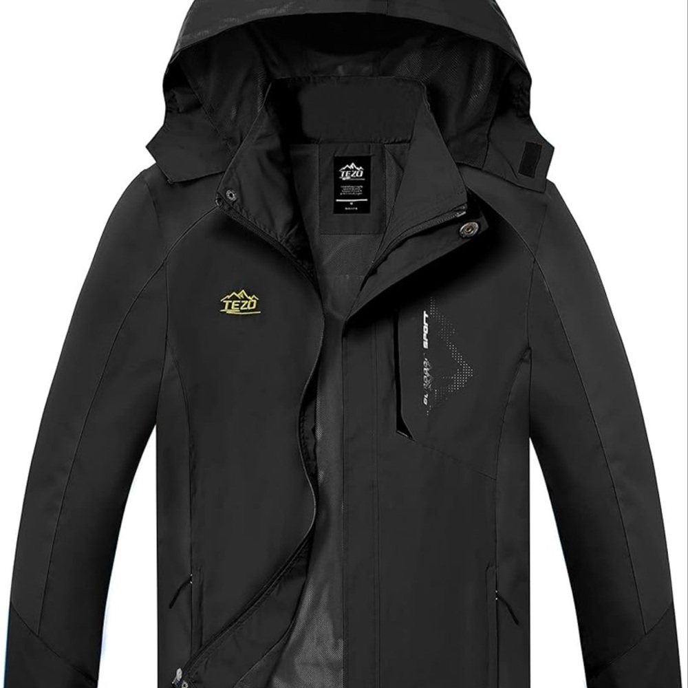 Tezo Ski Jacket Black/Gray Sz XL Waterproof and Windproof Durable Breathable.